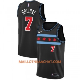 Maillot NBA Chicago Bulls Justin Holiday 7 2018-19 Nike City Edition Noir Swingman - Homme